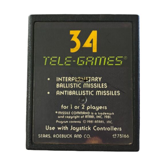 Missile Command Tele Games - Atari 2600 - Cartridge Only - Tested & Works - Picture 1 of 7